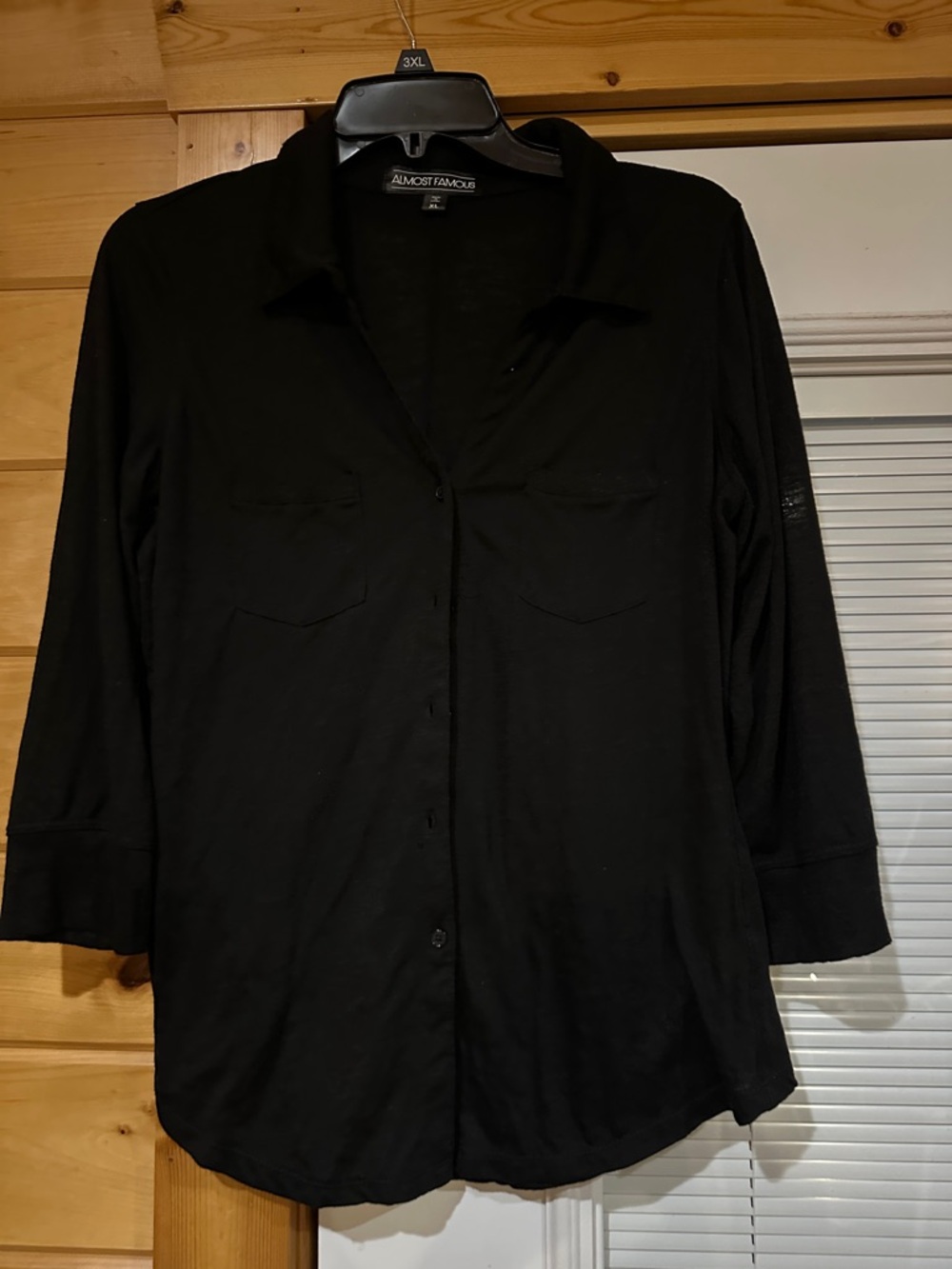 Almost Famous Black Relaxed Button-Down Shirt
